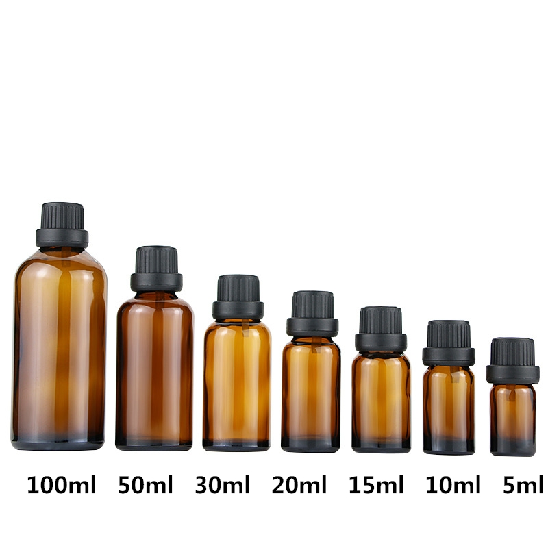 10ml 20ml 30ml Essential Oil Glass Bottles with Screw Cap Empty Amber Glass
