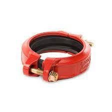 China 140mm Oem Grooved Clamp Coupling In Red Color For Rigid Connection factory