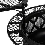 32'' Outdoor Wooden Brazier Round Fire Pit With Quick Removable Cooking Grill