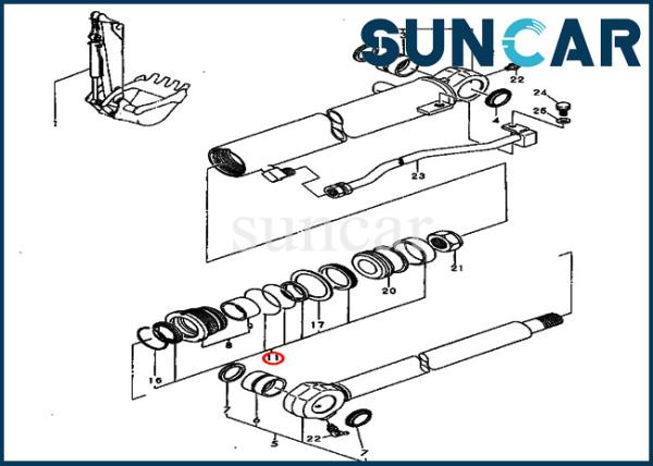 Repair Kits Bucket Hydraulic Cylinder YM172964-72360 Fits PC40FR-1 PC40FR-2