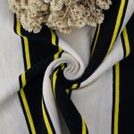 Plain Yarn Dyed Cotton Fabric , Striped Double Knit Fabric For Long Sleeved