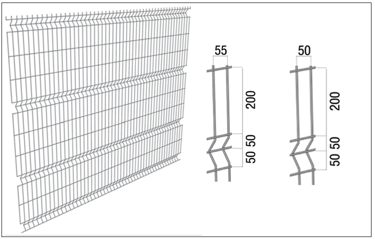 fence post for curved mesh fence