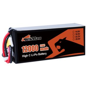 China High Voltage 23.1V 12000mAh 25C 6S1P Drone Lipo Battery for 10inch FPV Drone Needs factory
