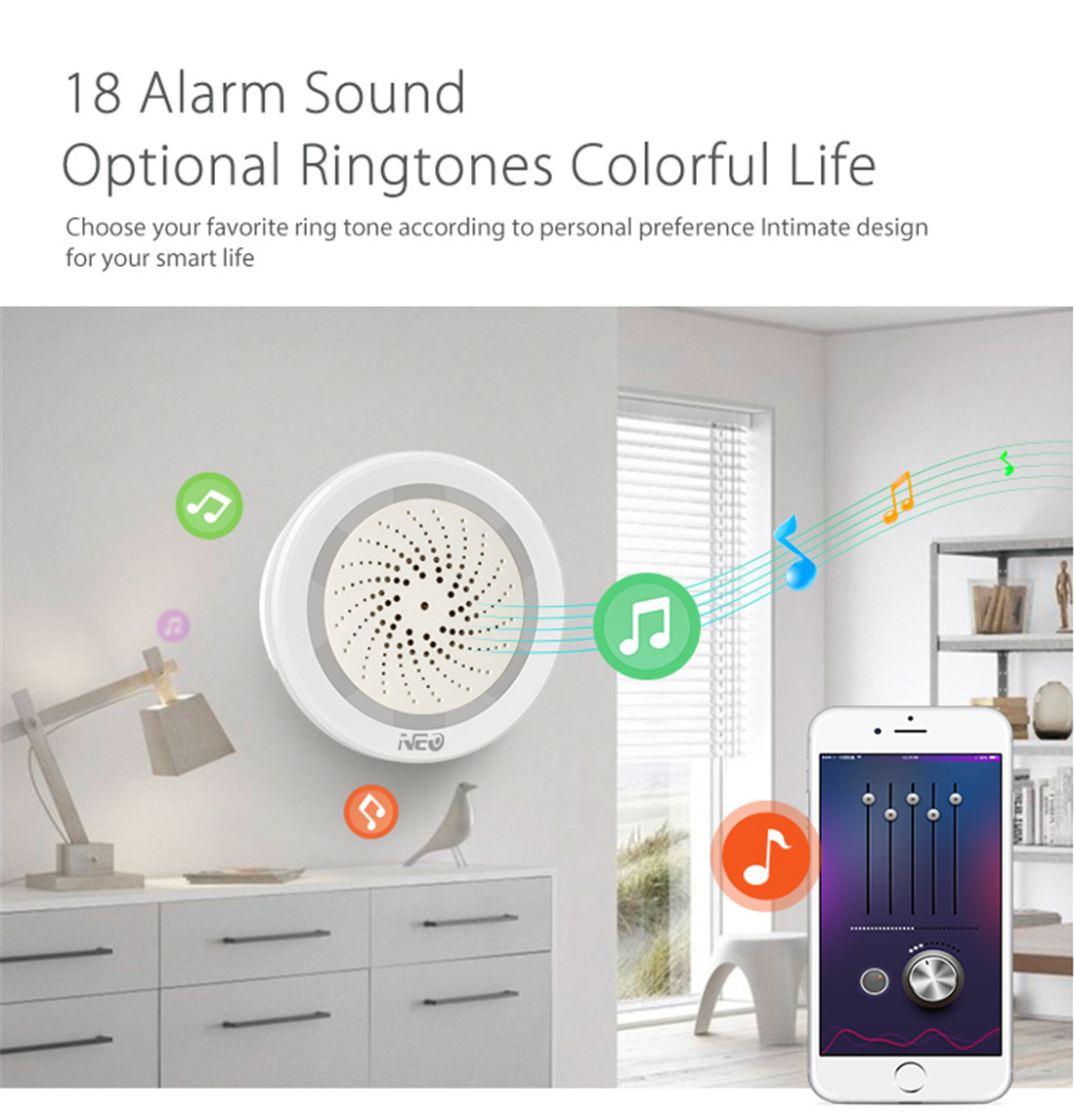 Wi-Fi USB Power Supply Siren Alarm Linkage Other Sensors(NAS-AB02W)