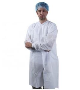 China Anti Static Disposable Lab Coats Nonwoven Surgical Isolation 25 – 50 Gsm factory