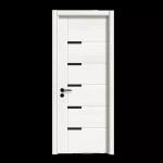 MDF Teak Laminated Panel Melamine Room Wooden Interior Door For Apartment