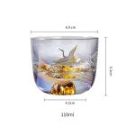 Luxury Delicate Personalized Glass Cup Gilded 110ml