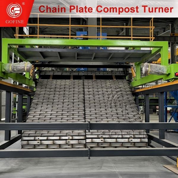 Large Windrow Organic Fertilizer Production System OEM Chain Plate Turning