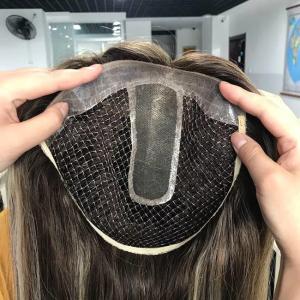 China 100% Raw Women'S Toupee Human Hair Toppers Fishnet Replacement For Ladies factory