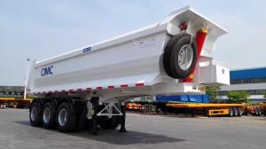 China Tread 1840mm 3 Axles Van-type Tipper Cargo Truck Trailer for Sand Rock Coal Transport factory