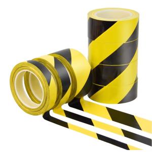 China Single Sided Custom PVC Marking Tape Warning Yellow Danger Tape Adhesive Caution factory