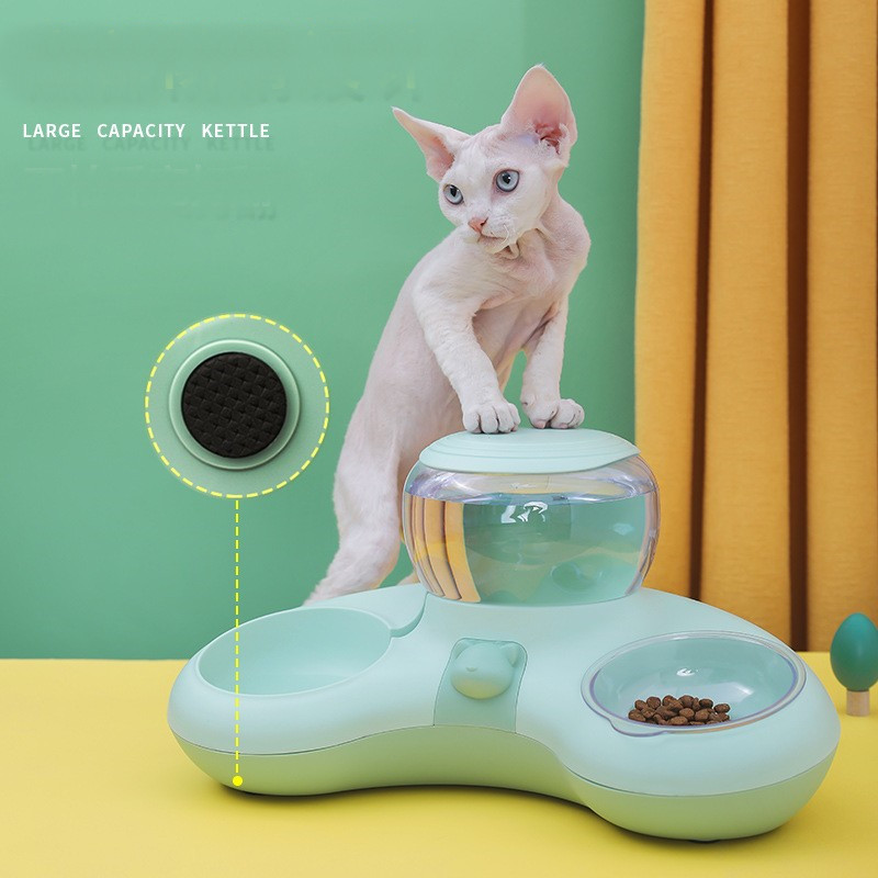 Crescent Moon Automatic Food Water Bowl Anti Upset Dog Basin