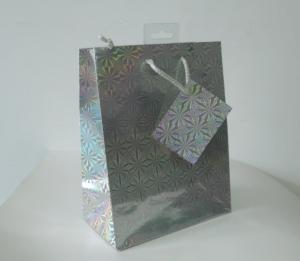 China holographic paper bag for shopping paper gift bag factory