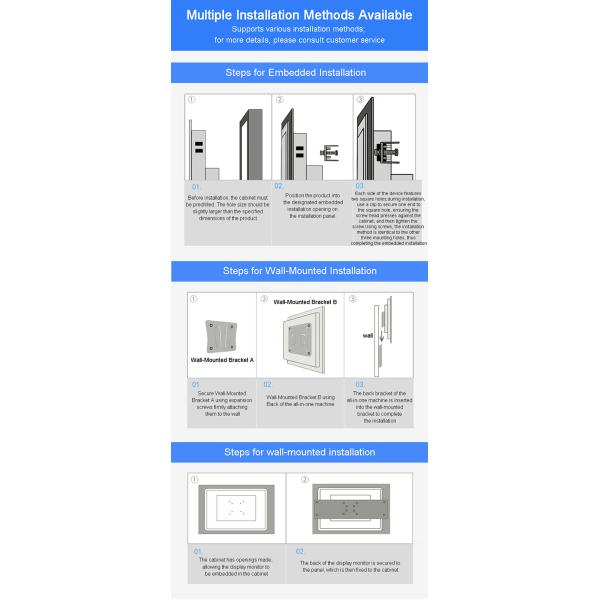 21.5 inch IP65 Waterproof Industrial Embedded Display Touch Screen Capacitive Resistance Mini PC Fanless HD LCD Screen