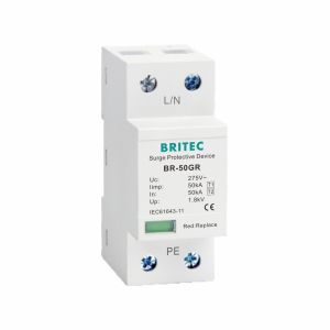 SPD 50kA Type 1 AC Surge Protector 1P Lightning Protective Device