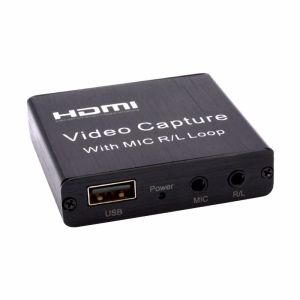 PS4 USB 2.0 Video Capture Card LPCM HDMI Video Grabber With Mic Loop R L