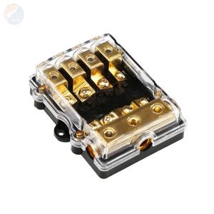 China 4P 4 Way 12V Auto Fuse 3x4GA IN 4x8GA OUT Plastic Distribution Box ANS AFS Mini ANL Fuse Holder for Car Audio factory