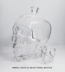 China 3000ml Cystal Head Vodka Glass Bottle /super flint glass material factory