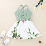 Printing Fashion Suspender Children'S Dress Clothing Sleeveless