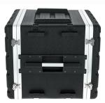 4 Twist Locks Black Rack Mount Case 17" Depth ABS 10u Rolling Rack Case