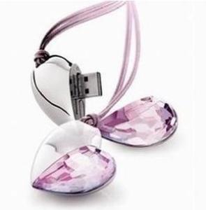 China metal crystal heart necklace Jewelry Heart shape USB Drive Flash factory