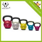 4KG-32KG Vinyl Dipped Kettlebells , Neoprene Coated Kettlebell With Rubber Seat