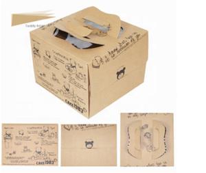 China Custom Printed Paper Food Container Cake Packaging Box with window factory