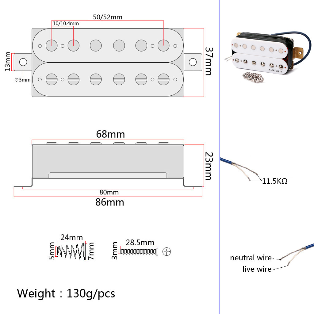 Alnico 5 Double Coil pickup set Humbucker Pickup 11.5K ST Fender SG Guitar Vintage