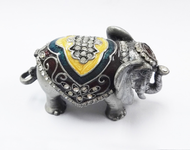 Gift Jewelry Box Elephant Shape Trinket Box Alloy Jewelry Box