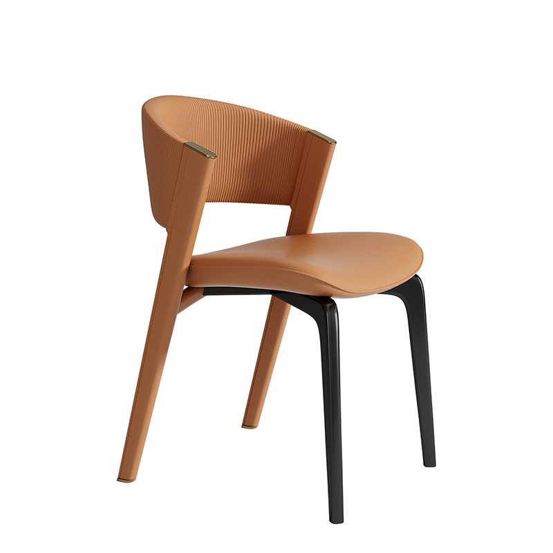 Luxury Hotel Restaurant Furniture Genuine Leather Dining Chair