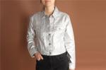 Ladies Denim Jacket, Women's denim jacket , shinny fabric, cheap price