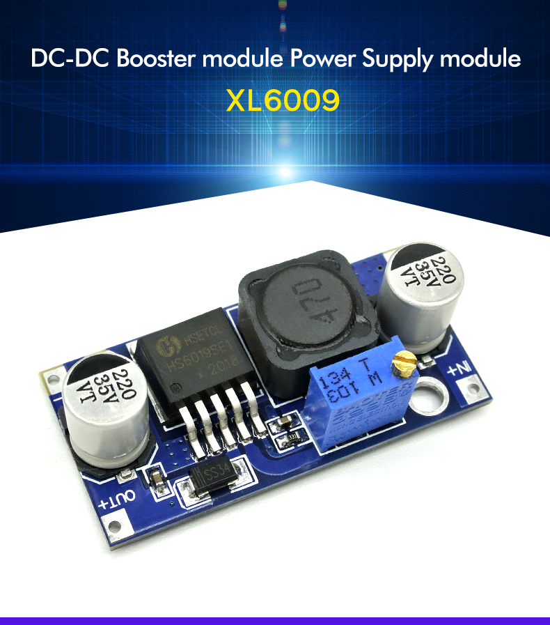 LED and LCD Compatible 43*22mm Super XL6009 DC-DC Boost Module with Adjustable Output