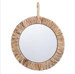 Wall Mounted Hanging Make Up Decoration Handmade Natural Seagrass Mirror