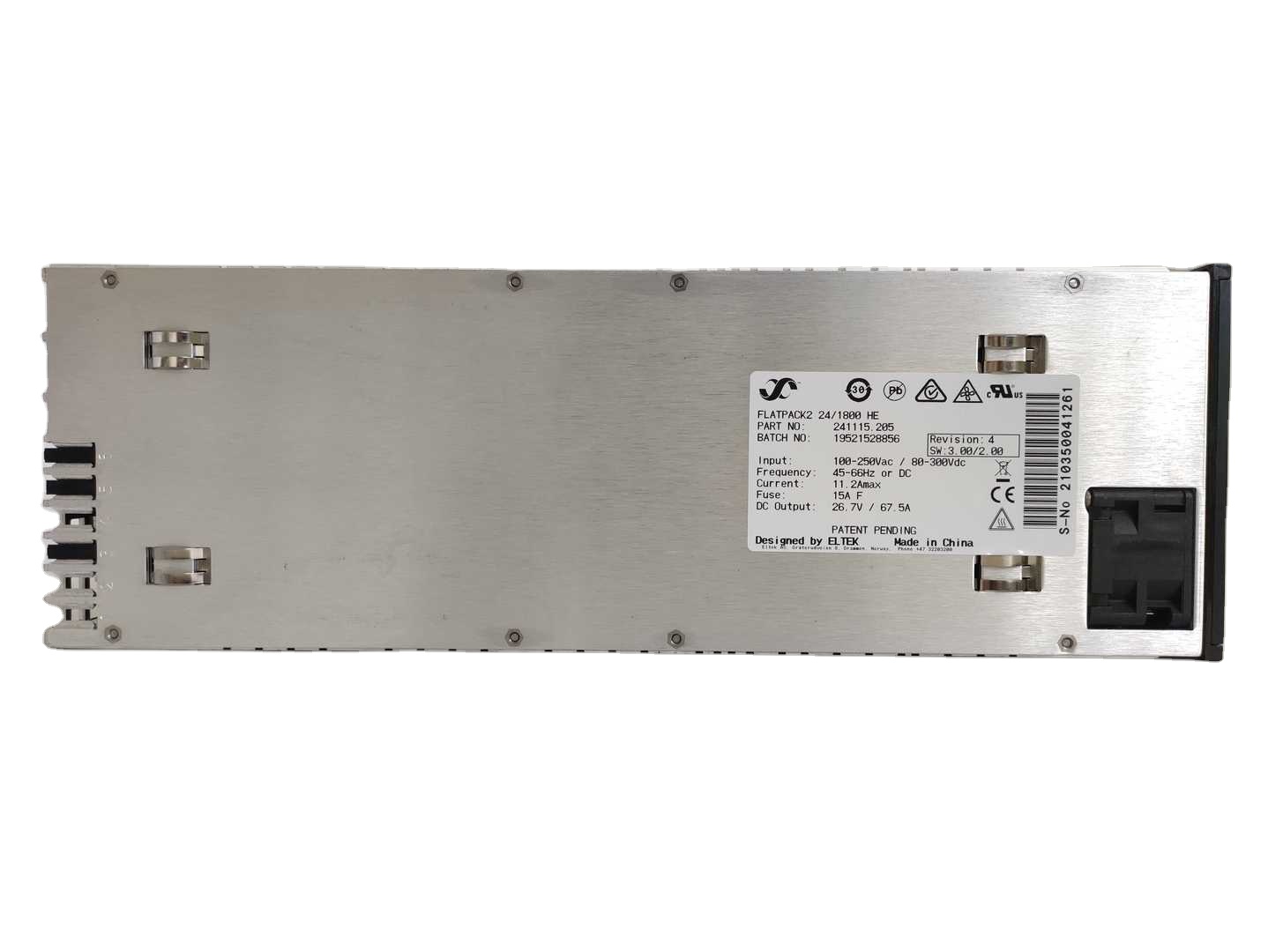 Reliable High Efficiency 24V 1800W Eltek Rectifier Module Flatpack2 24/1800 HE 241115.205 241115.205B