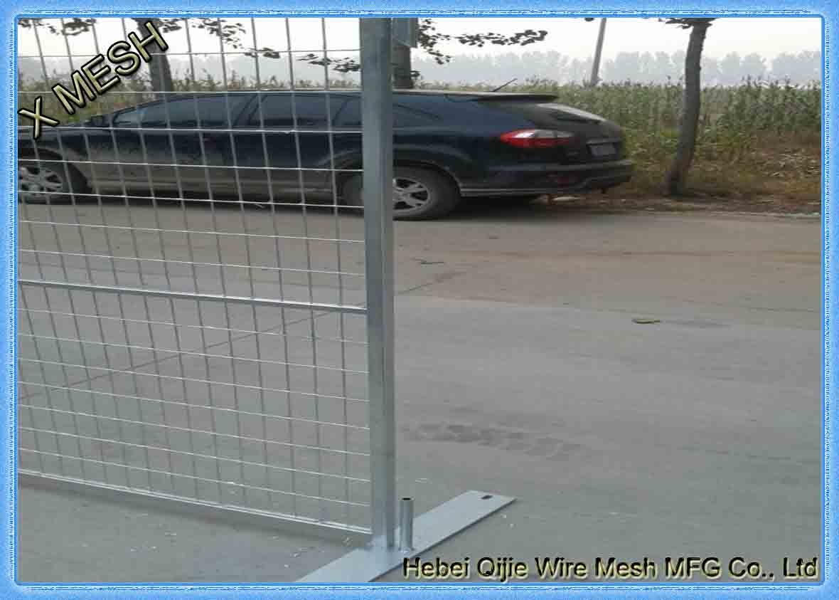 PVC Coated Portable Temporary Metal Fence Panels With Steel Feet 6' X 8' Size