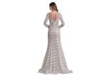 Embroidery Fabric Long Sleeve Evening Gowns Floor Length Maxi Slim Style