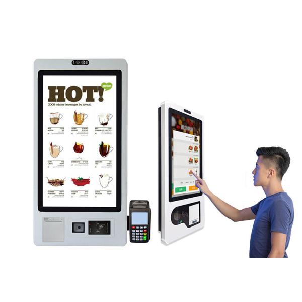 Self Service Touchscreen Monitor Kiosk Restaurant Cash Payment Kiosk With Card