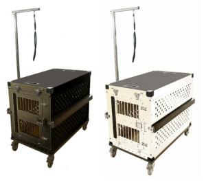 China 40in \ Aluminum Dog Box Collapsible Heavy Duty Dog Crate With Grooming Arm factory