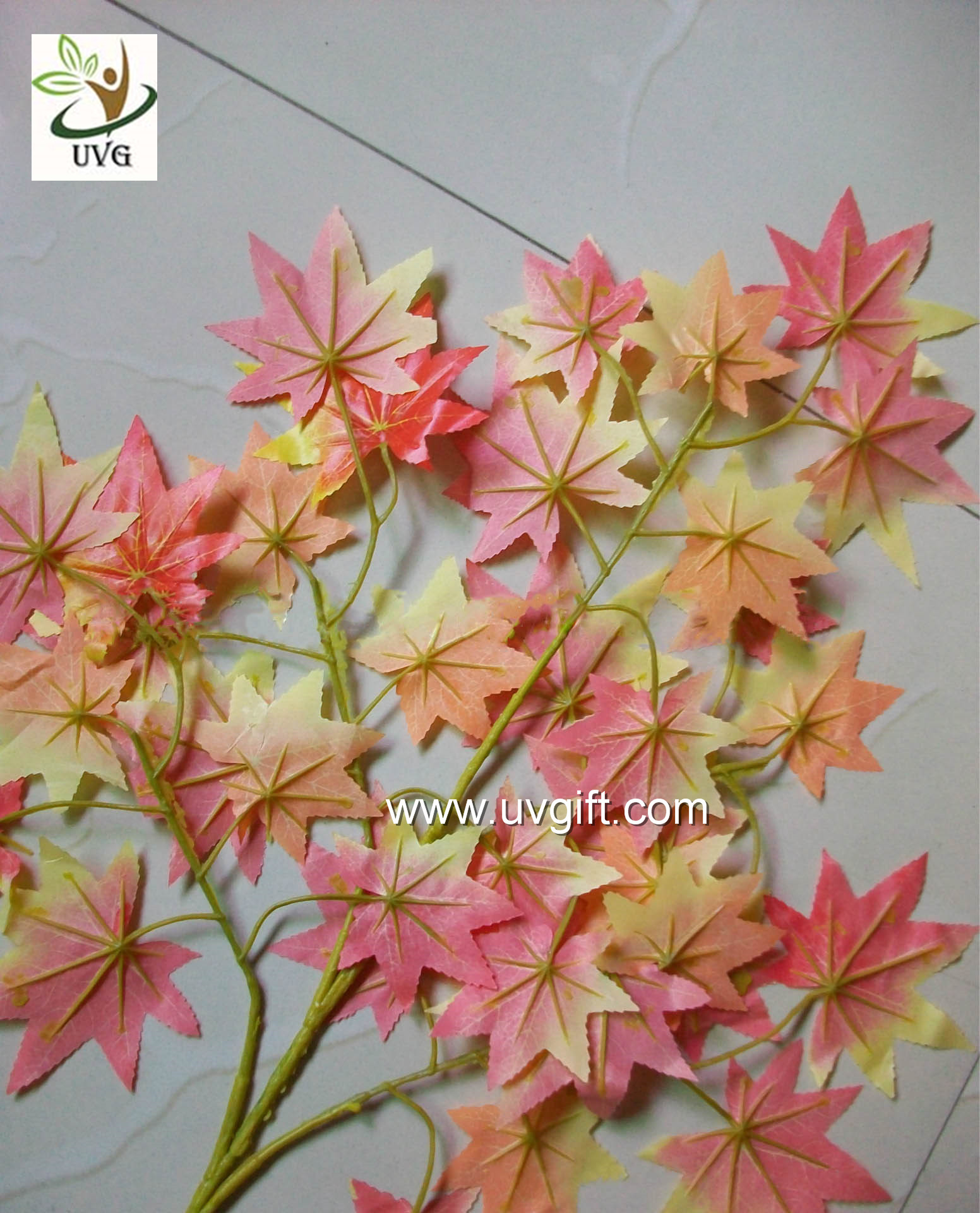 UVG garden ornament orange artificial maple leaves for holiday living outdoor decoration GRE054