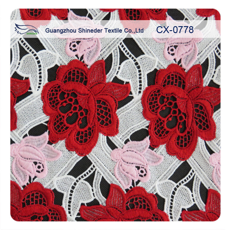 Muti - Color Embroidered Crochet Lace Dressmaking Fabric For Lady