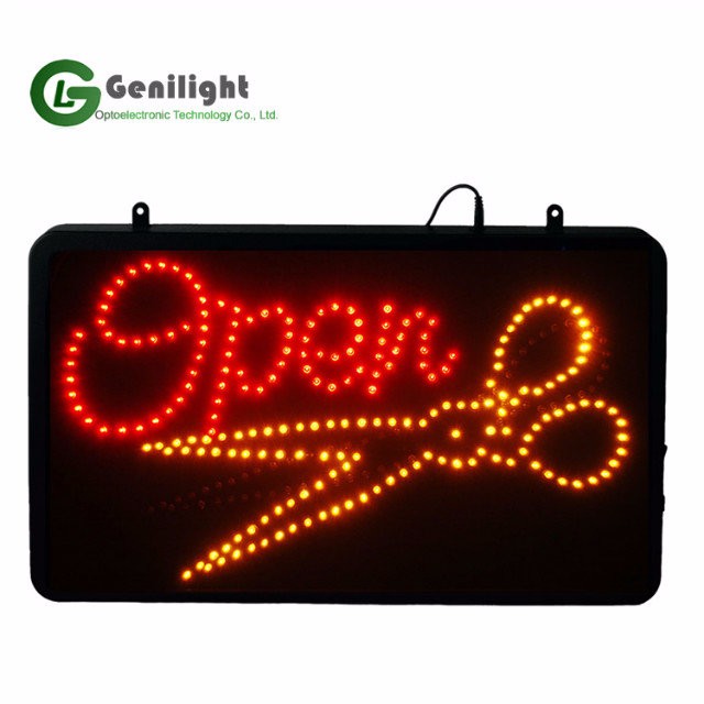 Media Photo LED Open Sign for Hair Salon Touch Screen Type -