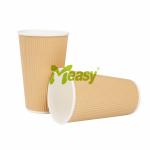 Large Capacity Ripple Paper Cups Skid-proof For Cappuccino / Latte
