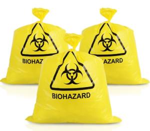 China Puncture Resistance HDPE Autoclavable Plastic Bags Yellow For Hospitals factory