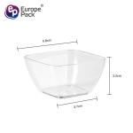 Wholesale Square Plastic Dessert Pudding Cup Disposable Clear Plastic Mini