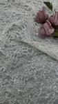 100% Polyester Embroidery Lusiate Sequin Lace Fabric Leafy Luxury Occasion