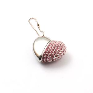 China Jewelry Style 3.0 Heart USB Flash Drive For Lady Necklace 64GB 128GB factory