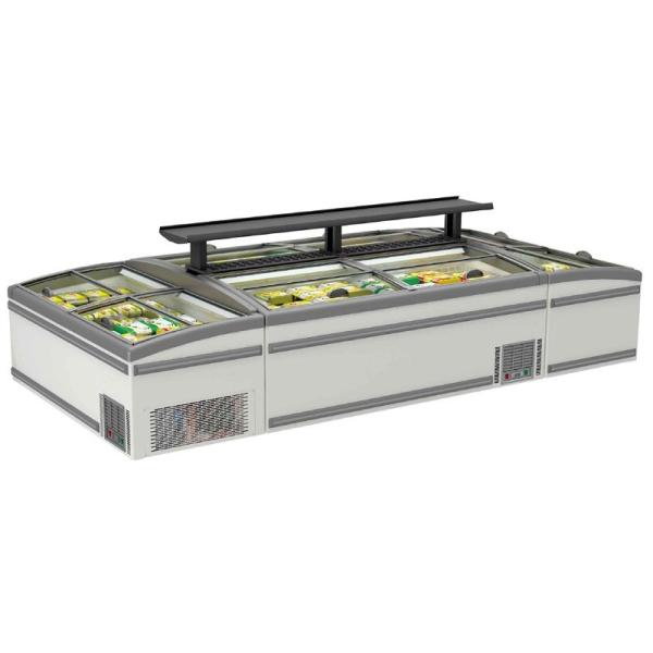 China Glass door Deep Freezer Island factory