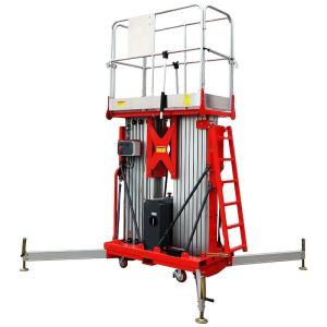 China Double Mast Aerial Work Platforms Aluminum 8m Electric Vertical Mast Lift factory