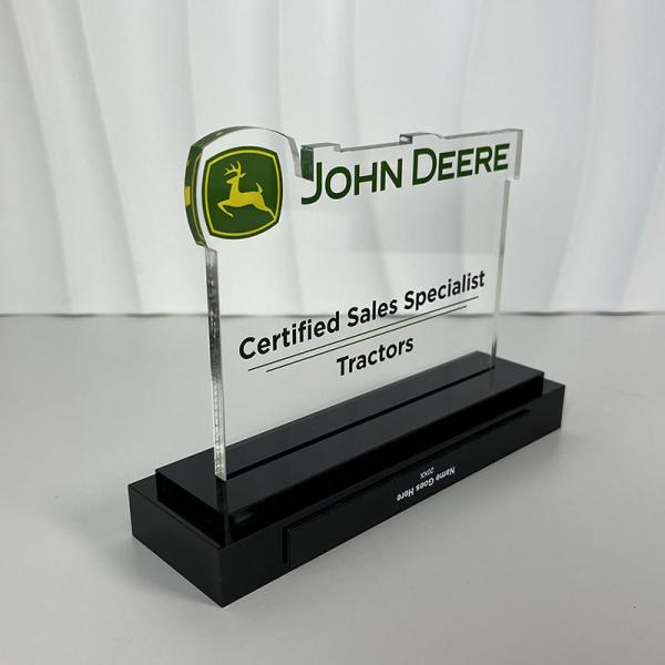 Custom Shape Acrylic Award Trophy PMMA Plaque with UV printing For Business Recognition or Anniversary Celebration