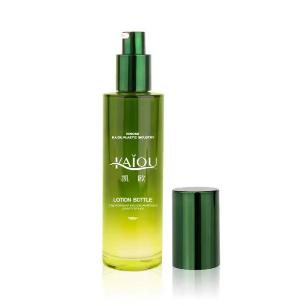 Round Empty Plastic Pump Bottles Green Body Lotion Packaging Eco Friendly